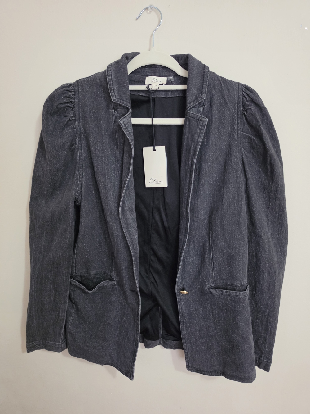 Elan Women's Dark Gray Denim Blazer Jacket